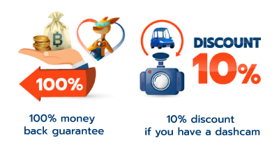 Discount 10% car insurance and money back guarantee