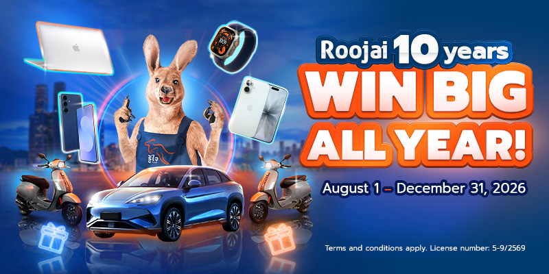 banner-Roojai 10th anniversary: Monthly wins, year-end BYD & Vespa awaits!